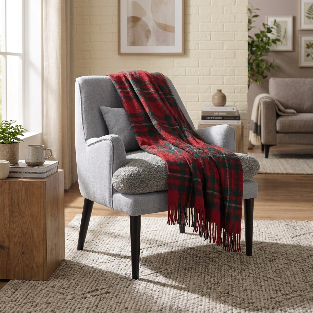 Scottish Tartan Wool-Blend Blanket Throw – Highland Comfort - MACGREGOR