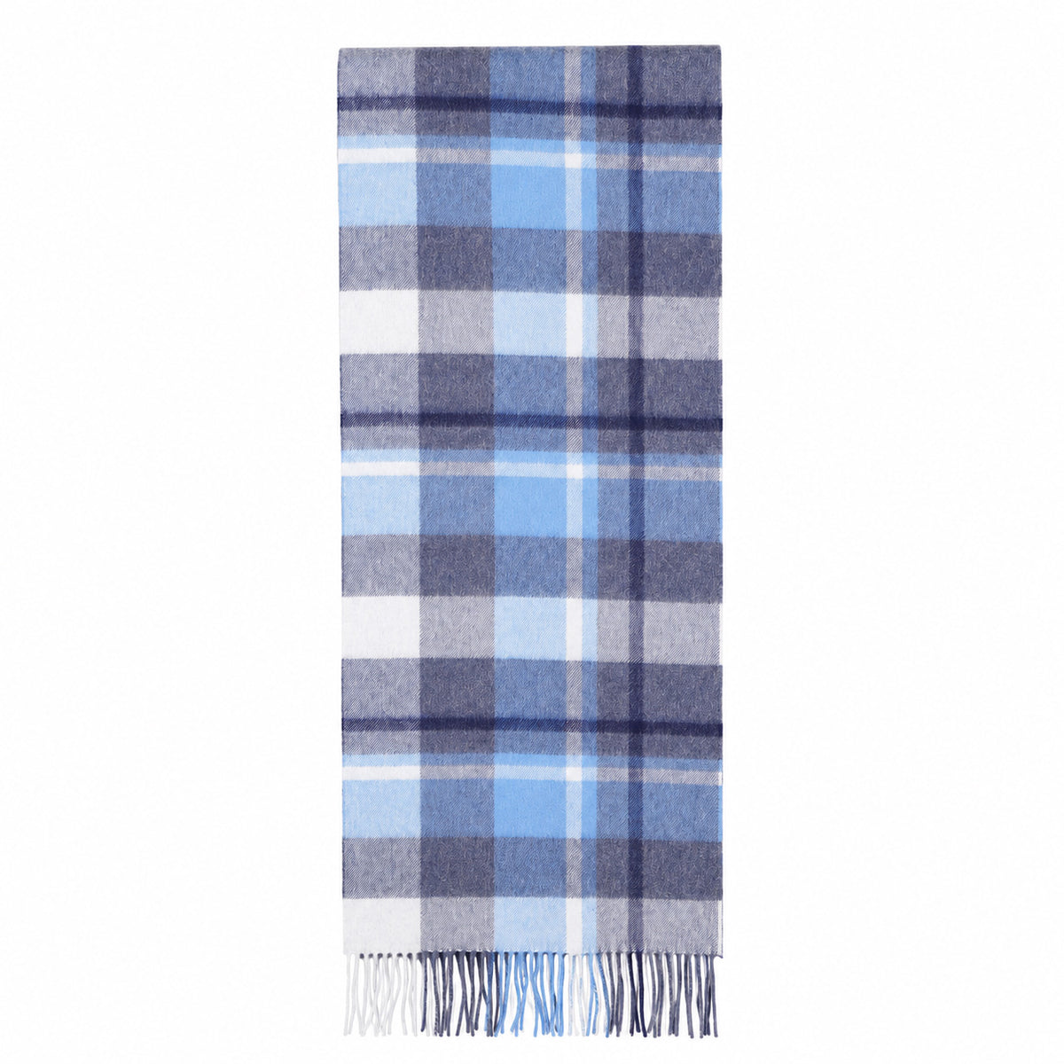 Heritage of Scotland 100% Lambswool Wide Scarf Soft Unisex Winter Wrap - Tartan & Check Designs - Medieval Check - Coniston/Wedgewood Blue