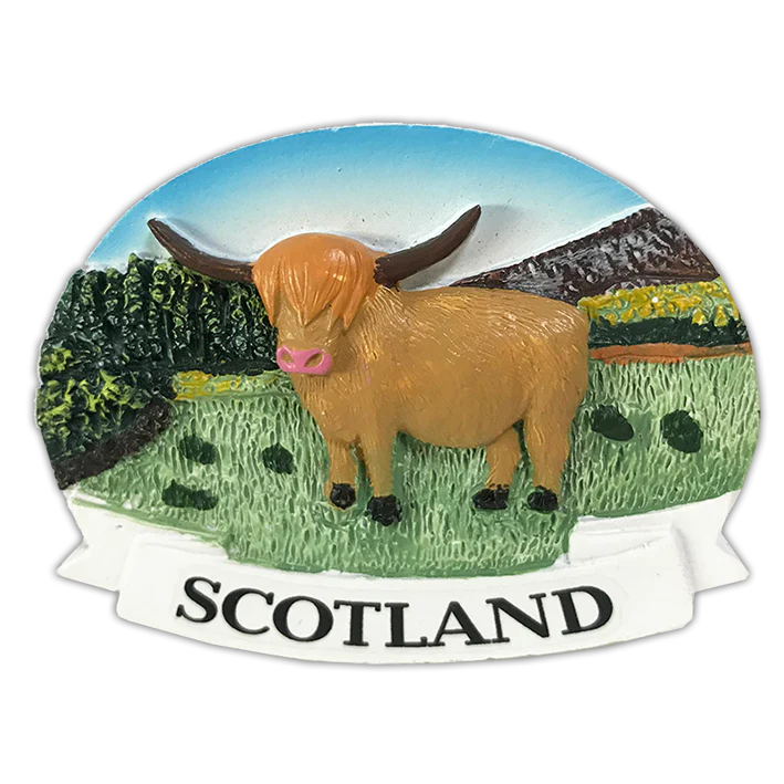 Scottish Polyresin Fridge Magnets – Fun Souvenirs with Iconic Designs - Highland Coo Scotland