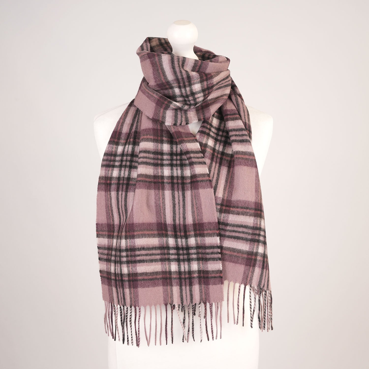 Edinburgh Cashmere Premium Lightweight Scarf - Ultra-Soft Luxury Wrap - STEWART LILAC