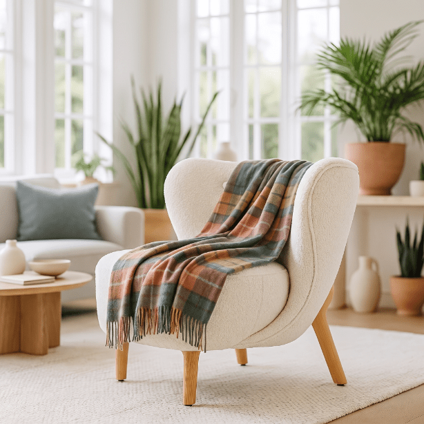 100% Pure Lambswool Blanket Throw – Luxury Soft Warm Wool Blanket - Home Décor - Buchanan Antique