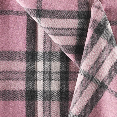 Scottish Tartan Wool-Blend Blanket Throw – Highland Comfort - Highland Wool Blend Tartan Blanket Throw - THOMSON PINK