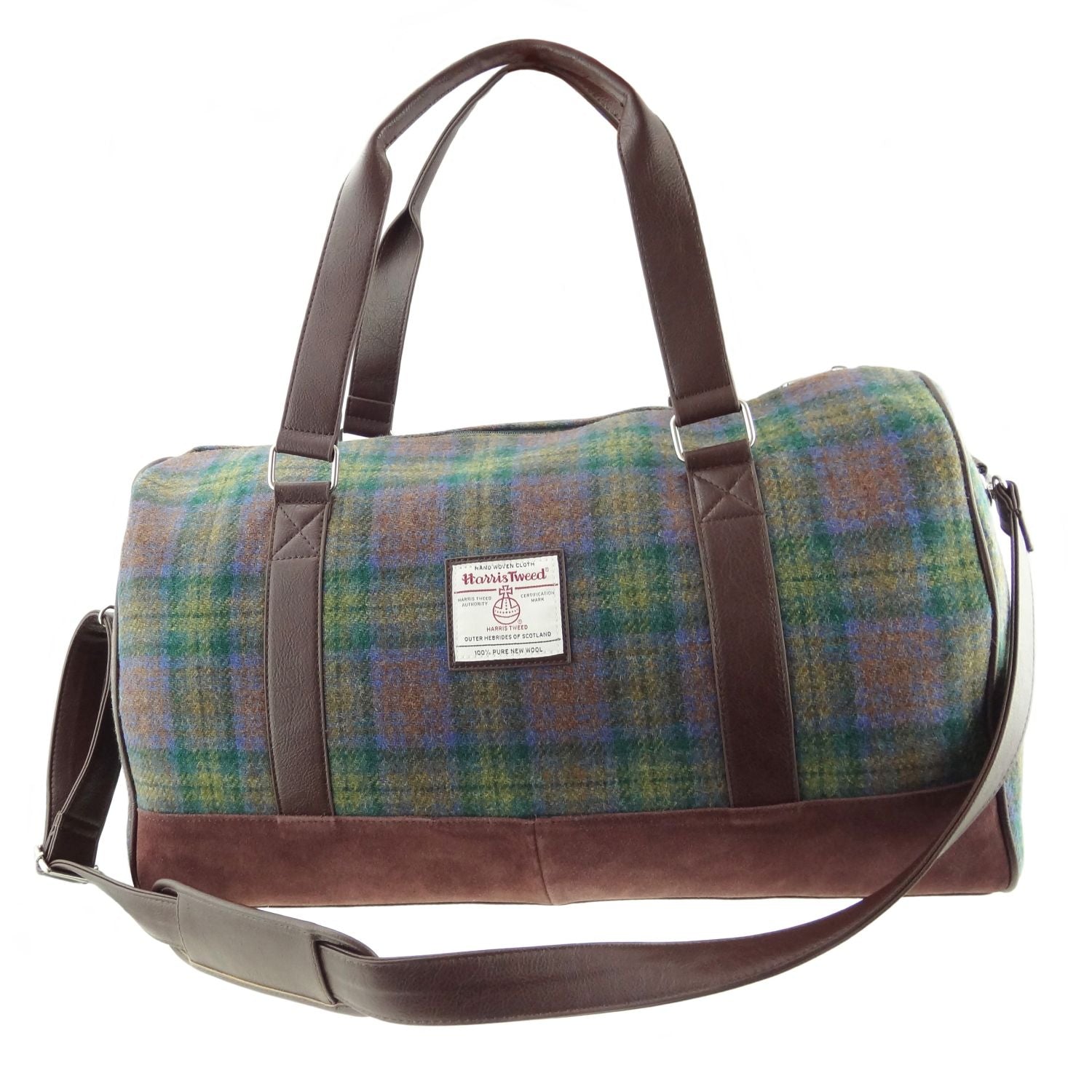 Harris Tweed Clyde Weekend Bag – Spacious Wool Travel Holdall - Skye Tartan (COL094)