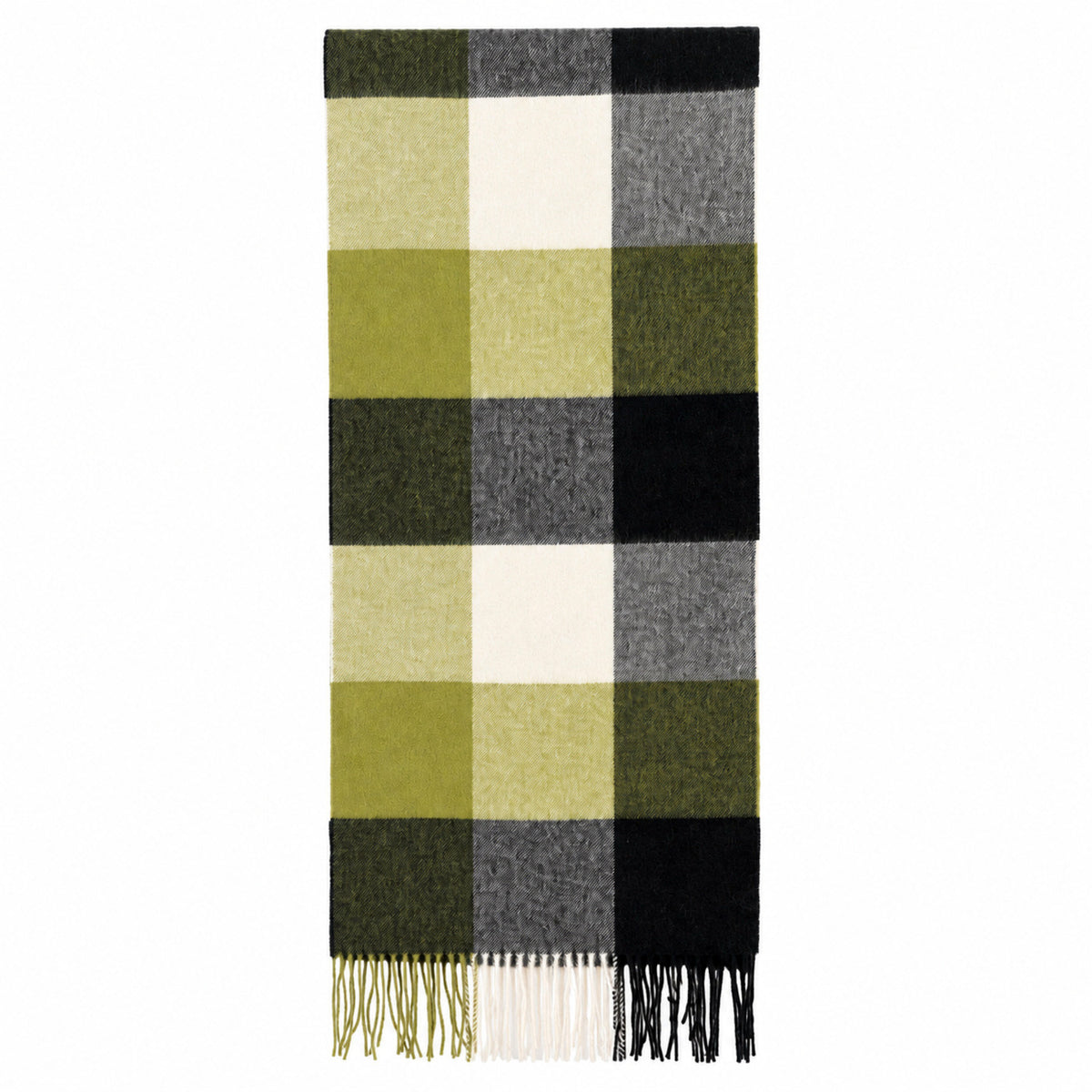 Heritage of Scotland 100% Lambswool Wide Scarf Soft Unisex Winter Wrap - Tartan & Check Designs - 3 SQUARE GREEN