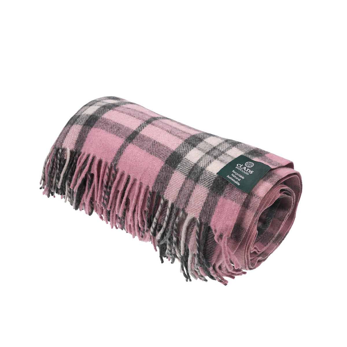 Scottish Tartan Wool-Blend Blanket Throw – Highland Comfort - Highland Wool Blend Tartan Blanket Throw - THOMSON PINK