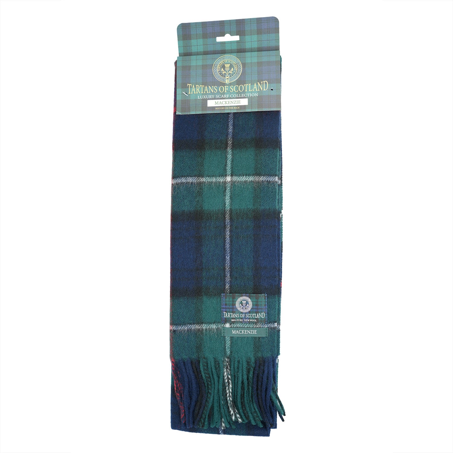 Tartan of Scotland 100% Pure New Wool Clan Scarf - Mackenzie