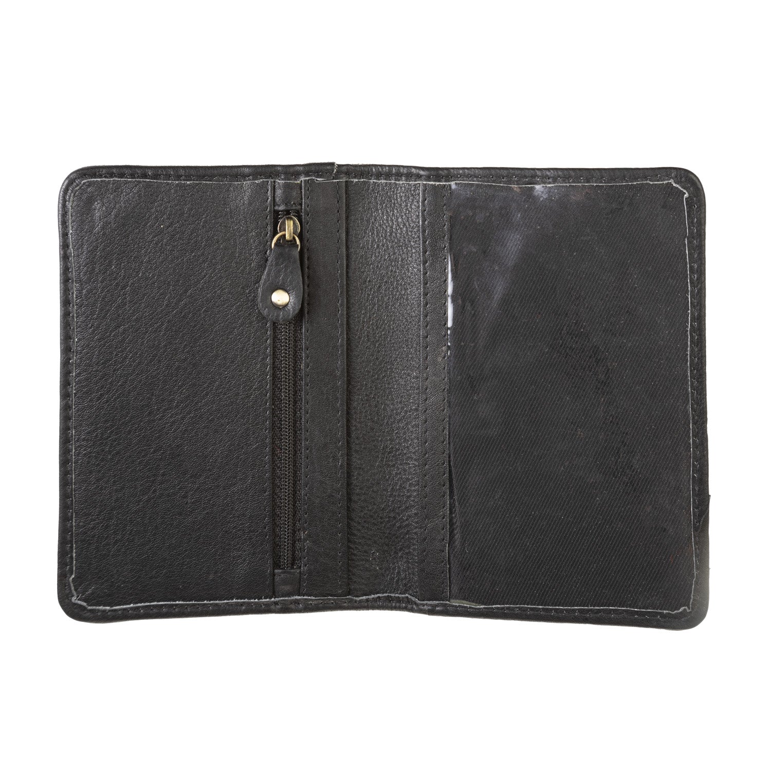 Harris Tweed Leather Passport Cover Blue Check / Black