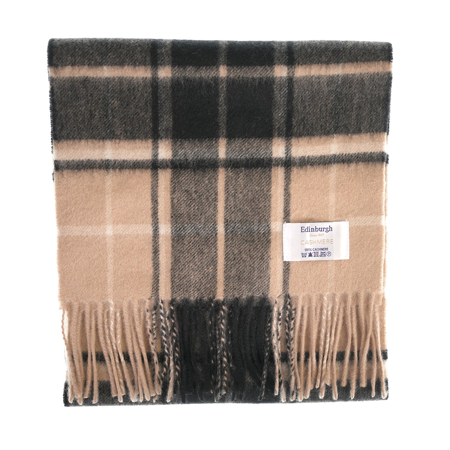Edinburgh Cashmere Scarf Forrester Black White