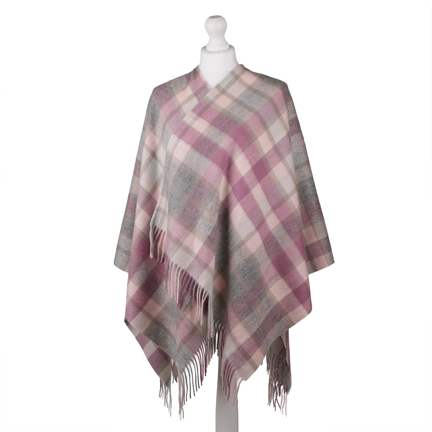 Mini Me Children’s Cape Edinburgh Lambswool Artillery Check Light Pink