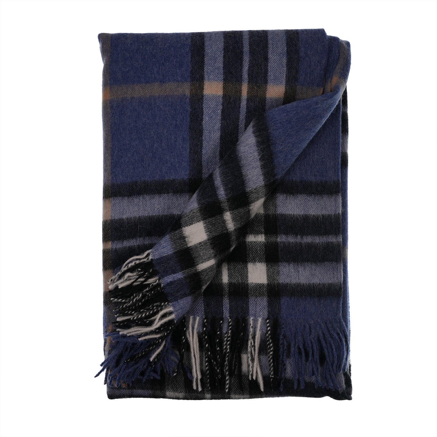 Edinburgh Lambswool Long Tartan Cape Enlarged Off Ctr Scotty Thom Denim