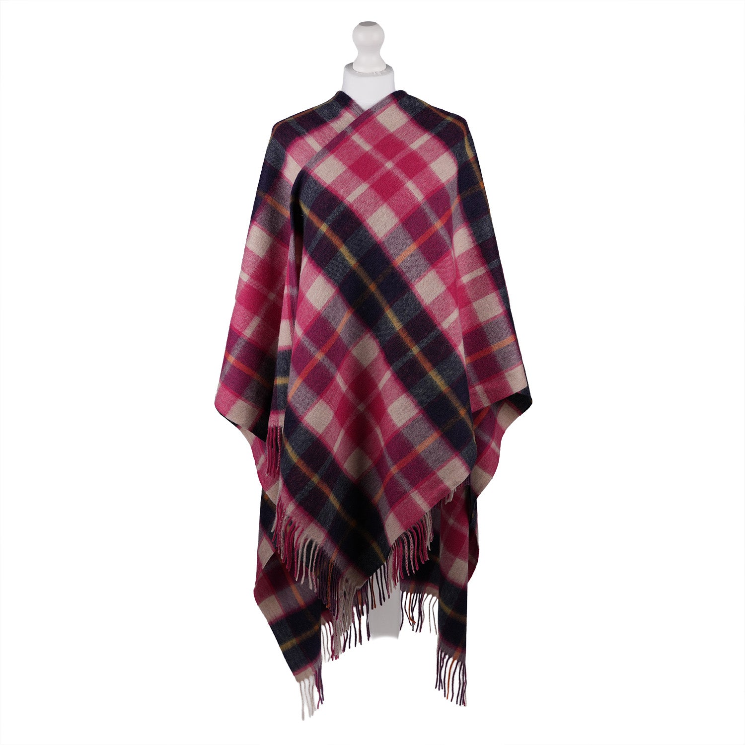 Edinburgh Lambswool Long Tartan Cape Cragg Check Eminence