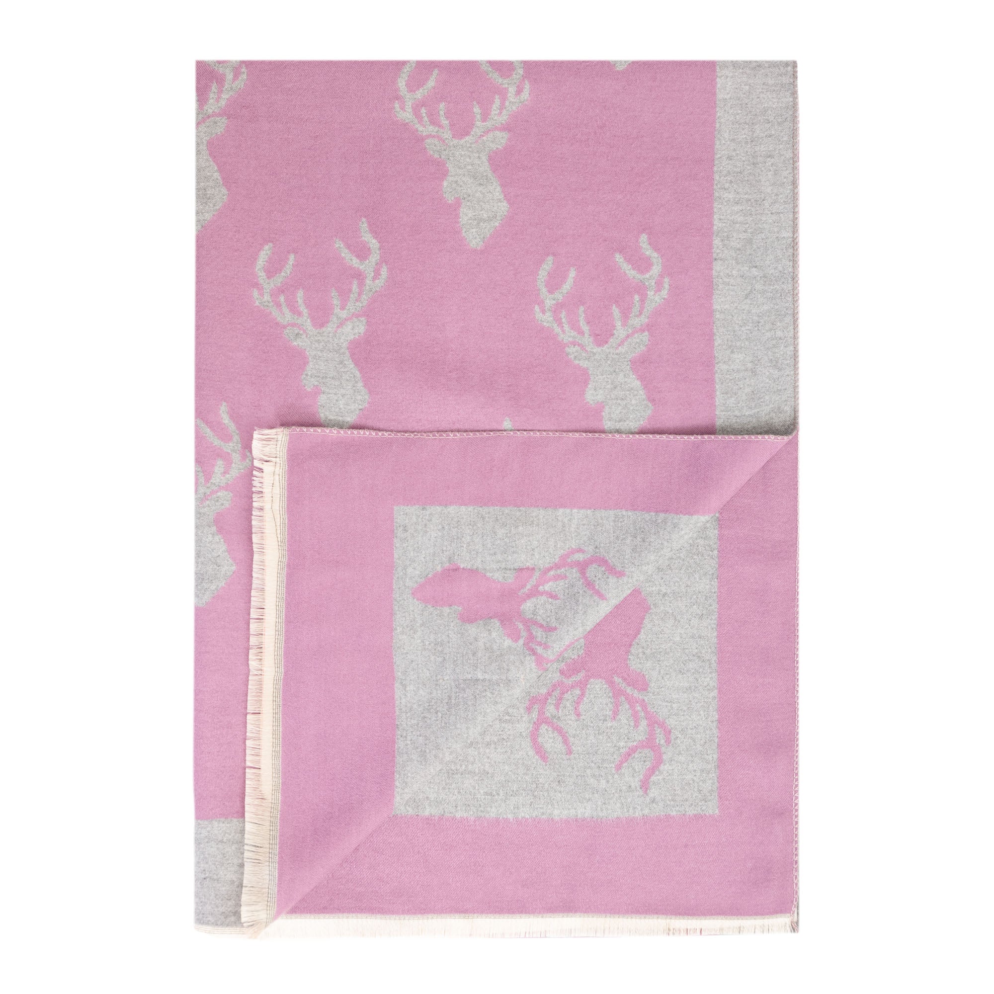 New Stag Super Soft Stole Purple/Light Grey