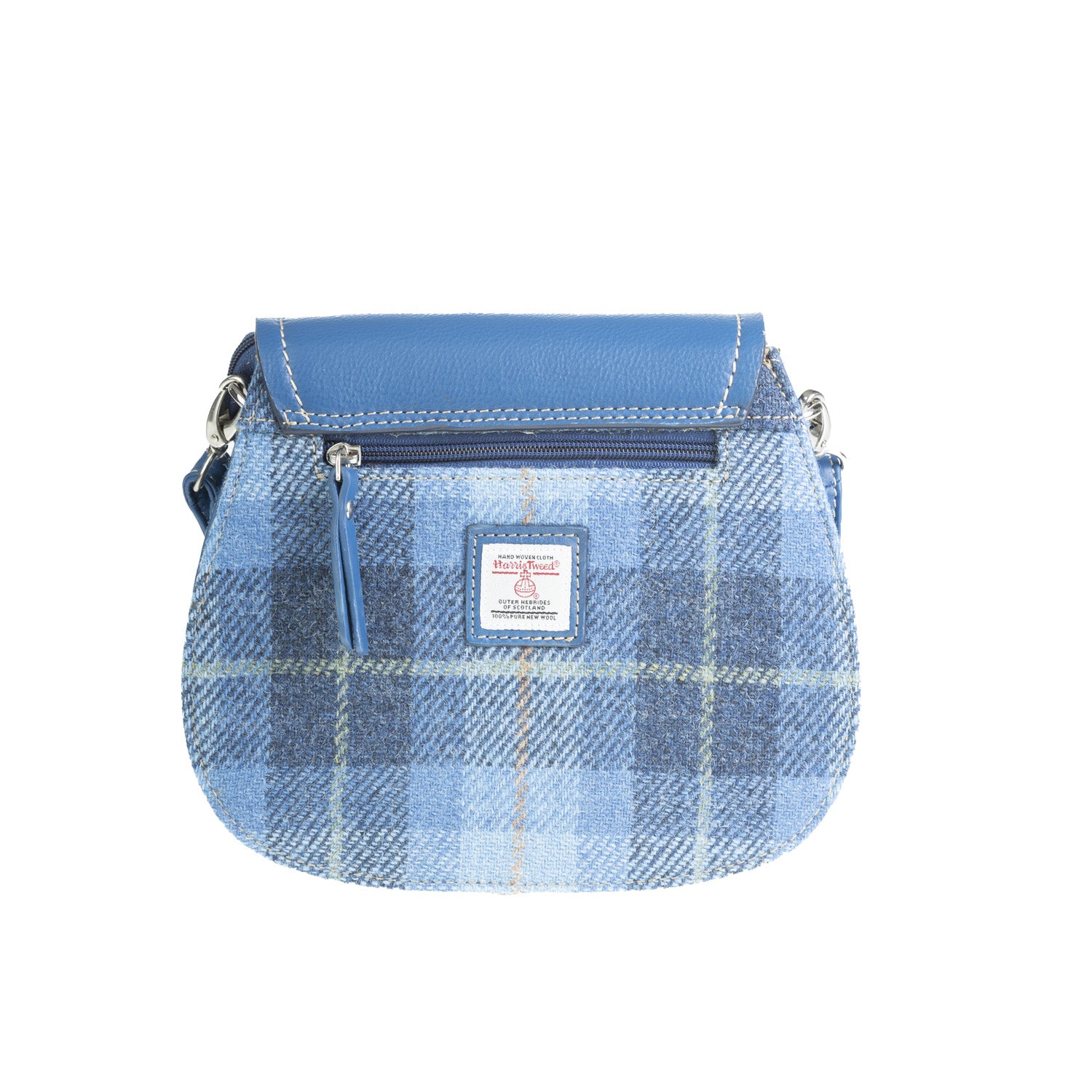 Ladies Ht Leather Shoulder Bag Blue Check / Blue