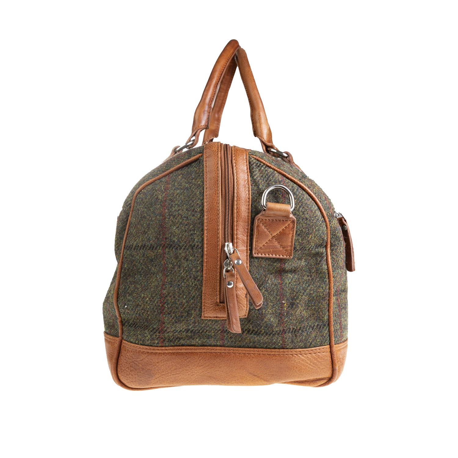 Ht Leather Weekender Bag Dark Green Check / Tan