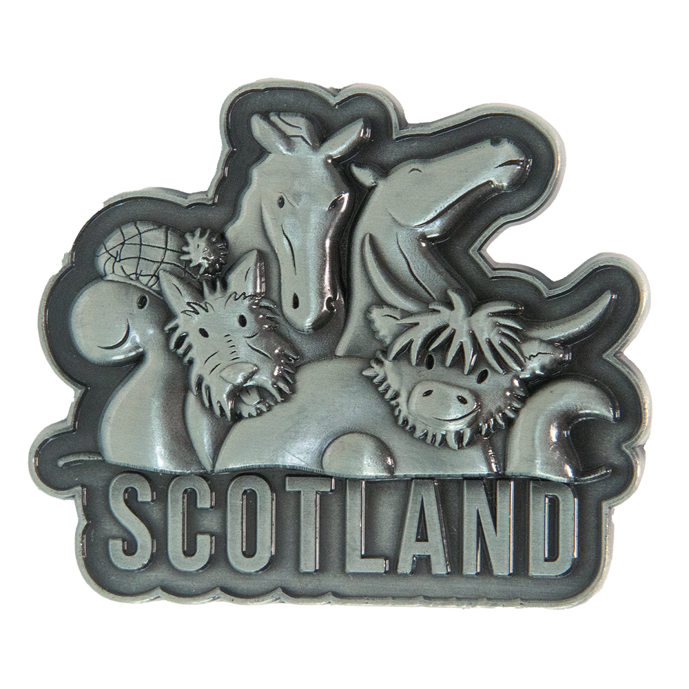 Brushed Metal Scottish Fridge Magnet – Scotland Collage