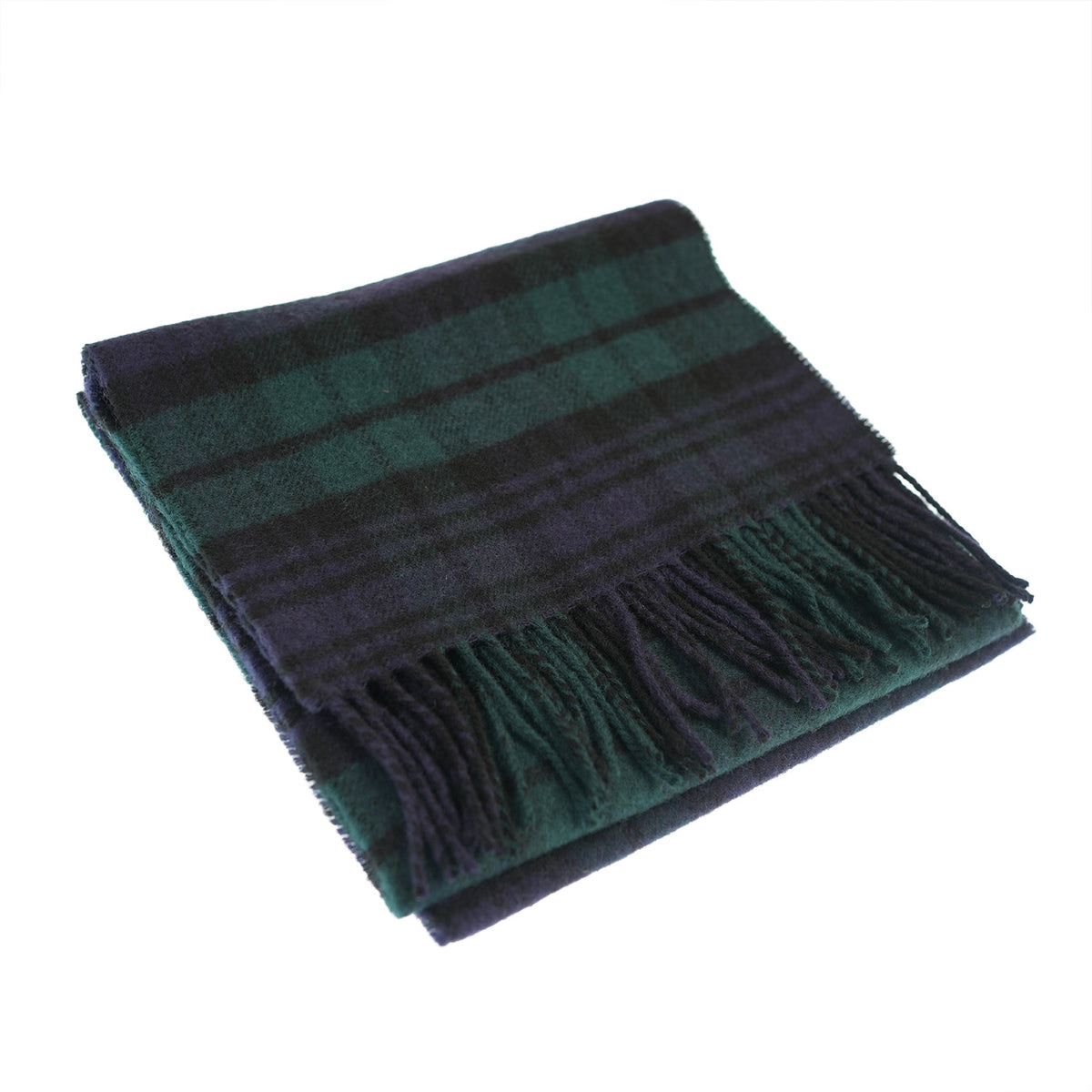 100% Lambswool Scarf – Traditional Tartan & Check Designs - Made in Scotland - Black Watch