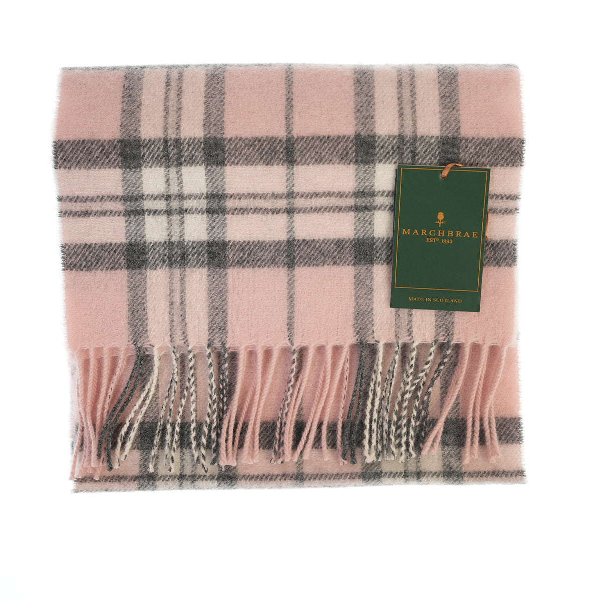 100% Lambswool Scarf – Traditional Tartan & Check Designs - Made in Scotland - Thomson Pink