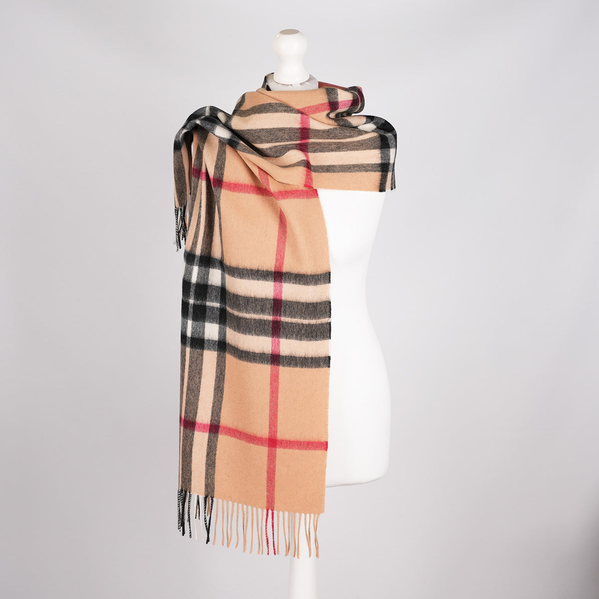 Heritage of Scotland 100% Lambswool Wide Scarf Soft Unisex Winter Wrap - Tartan & Check Designs - ENLARGED OFF CTR SCOTTY THOM CAMEL