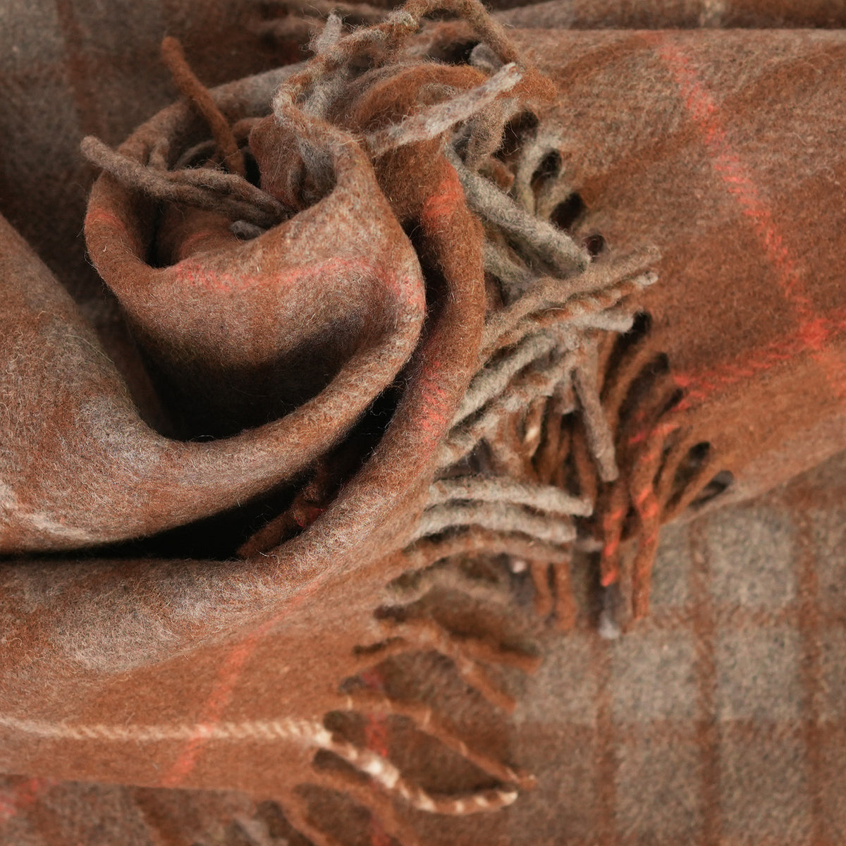 Scottish Tartan Wool-Blend Blanket Throw – Highland Comfort - Highland Wool Blend Tartan Blanket Throw - FRASER HUNTING WEATHERED