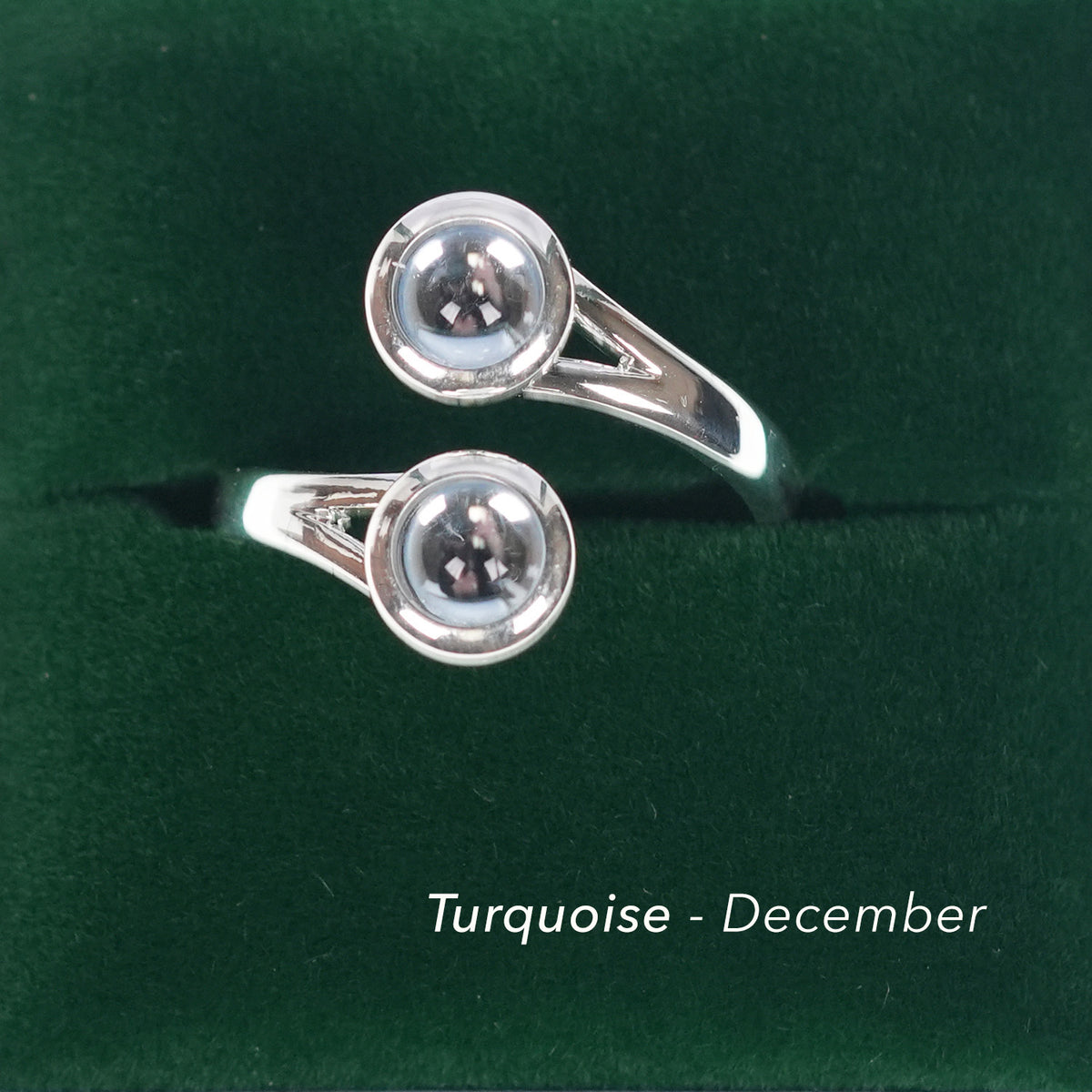Art Pewter Celtic Birthstone Ring - Silver Plated Pewter - Made in Scotland - December (Turquoise)