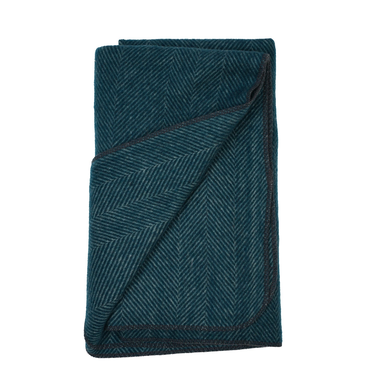 Recycled Wool Herringbone Pet Blanket – 150cm x 90cm - TURQUOISE
