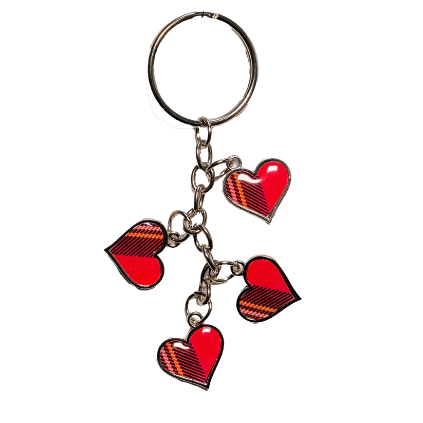 Scottish Keyrings – Metal & Charm Keyrings - Tartan Heart Charm