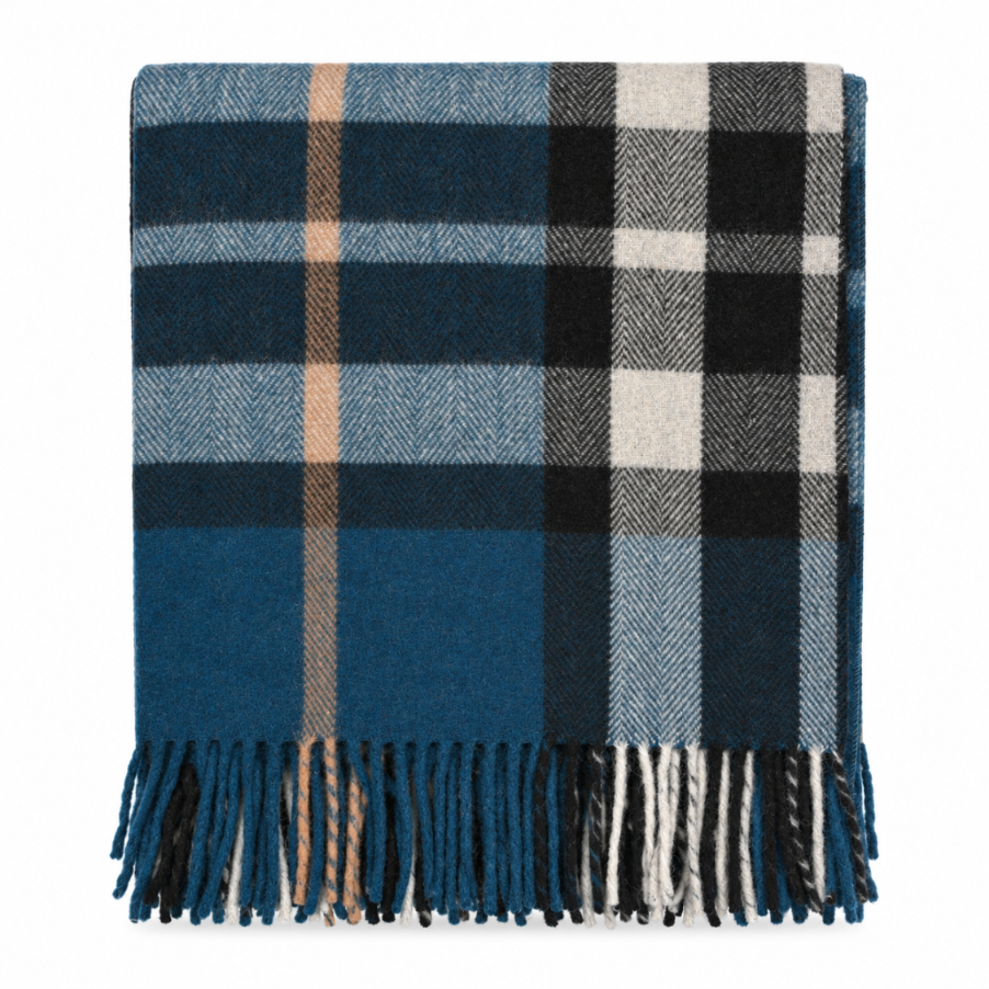 Scottish Tartan Wool-Blend Blanket Throw – Highland Comfort - Highland Wool Blend Tartan Blanket Throw - EXPLODED SCOTTY THOMSON PACIFIC
