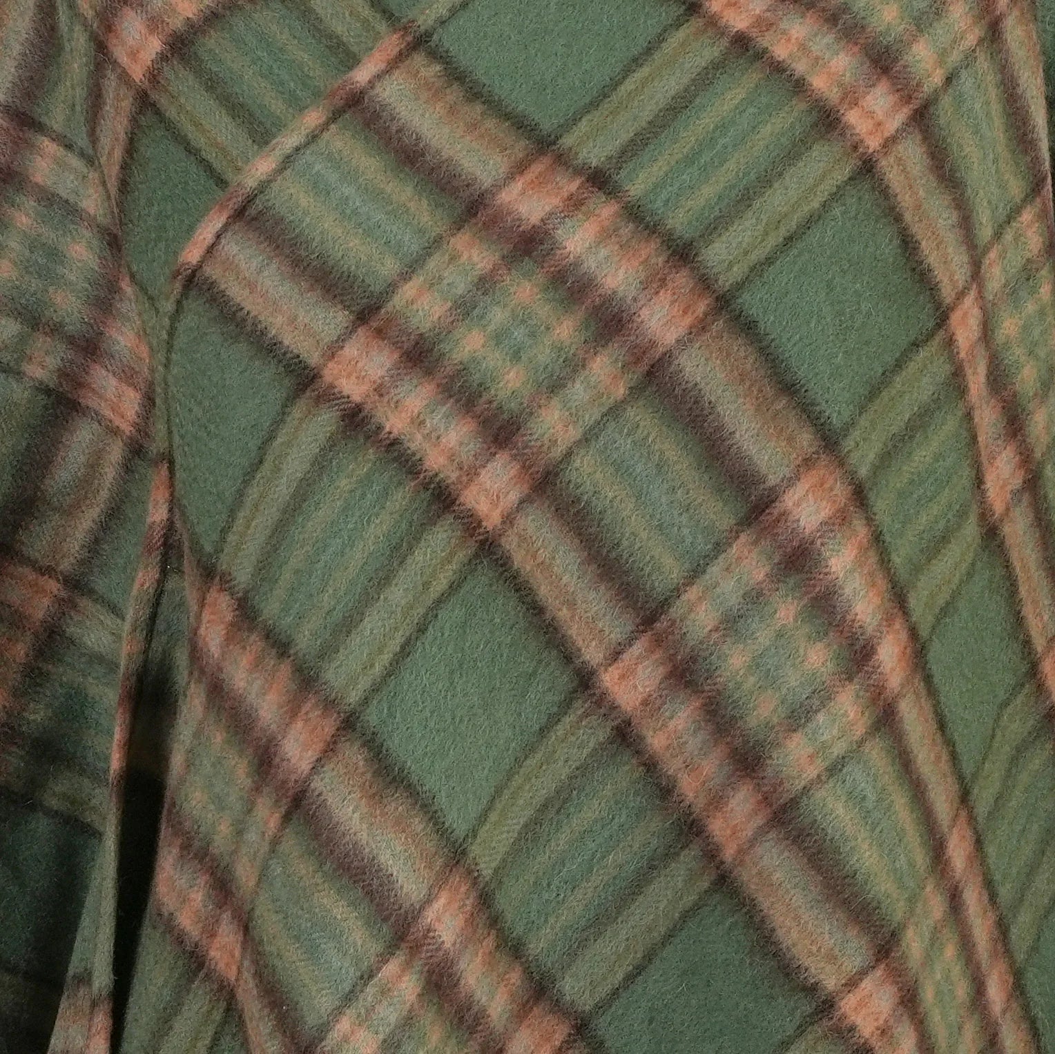 Edinburgh Lambswool Long Tartan Cape Royal Stewart Vintage Green