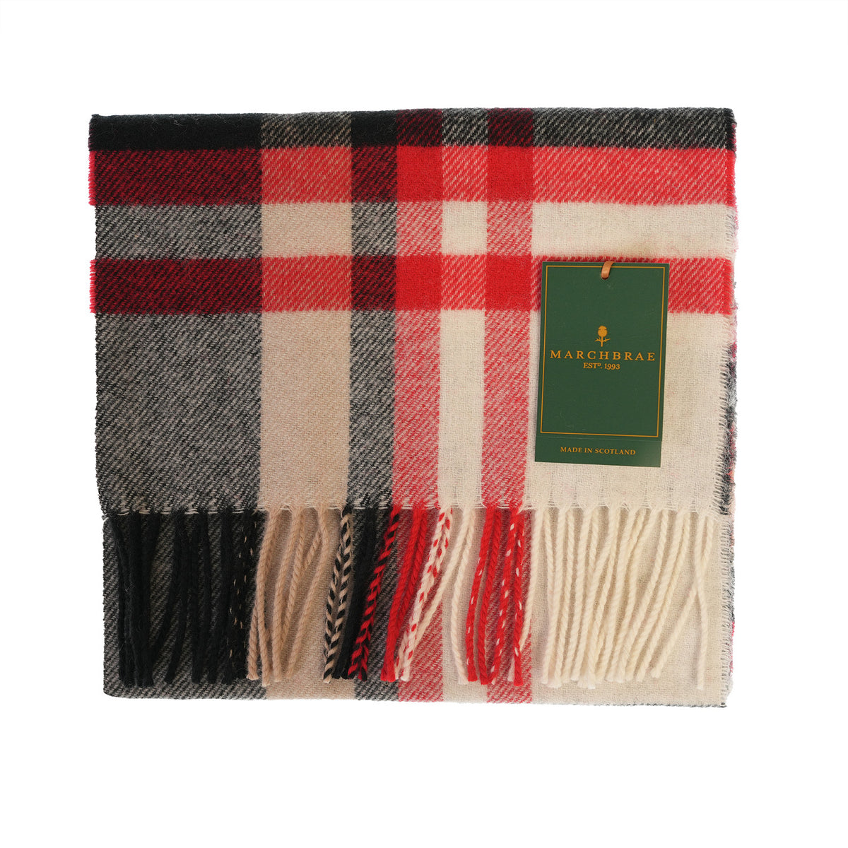 100% Lambswool Scarf – Traditional Tartan & Check Designs - Made in Scotland - Fashion Check Camel