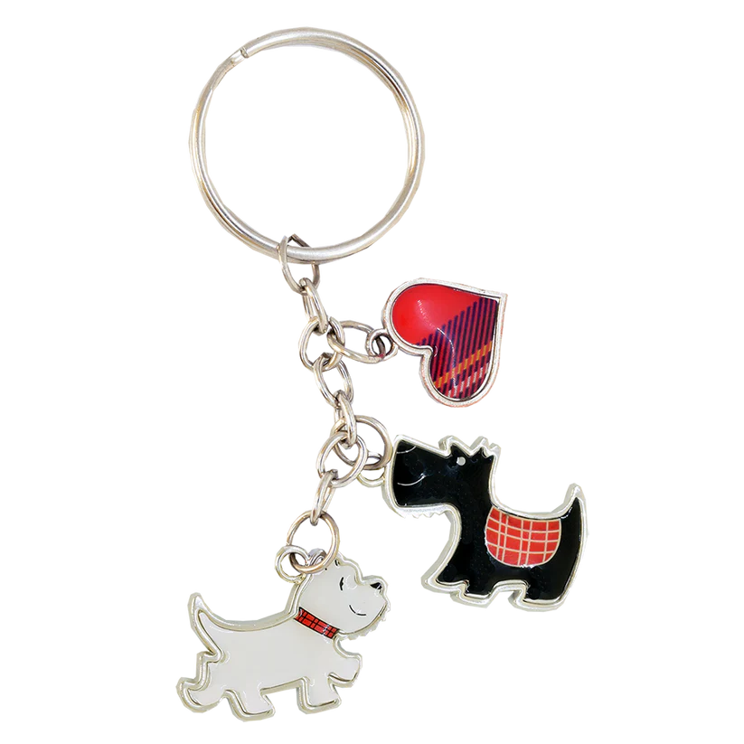 Scottish Keyrings – Metal & Charm Keyrings - Scottie + Westie Charm