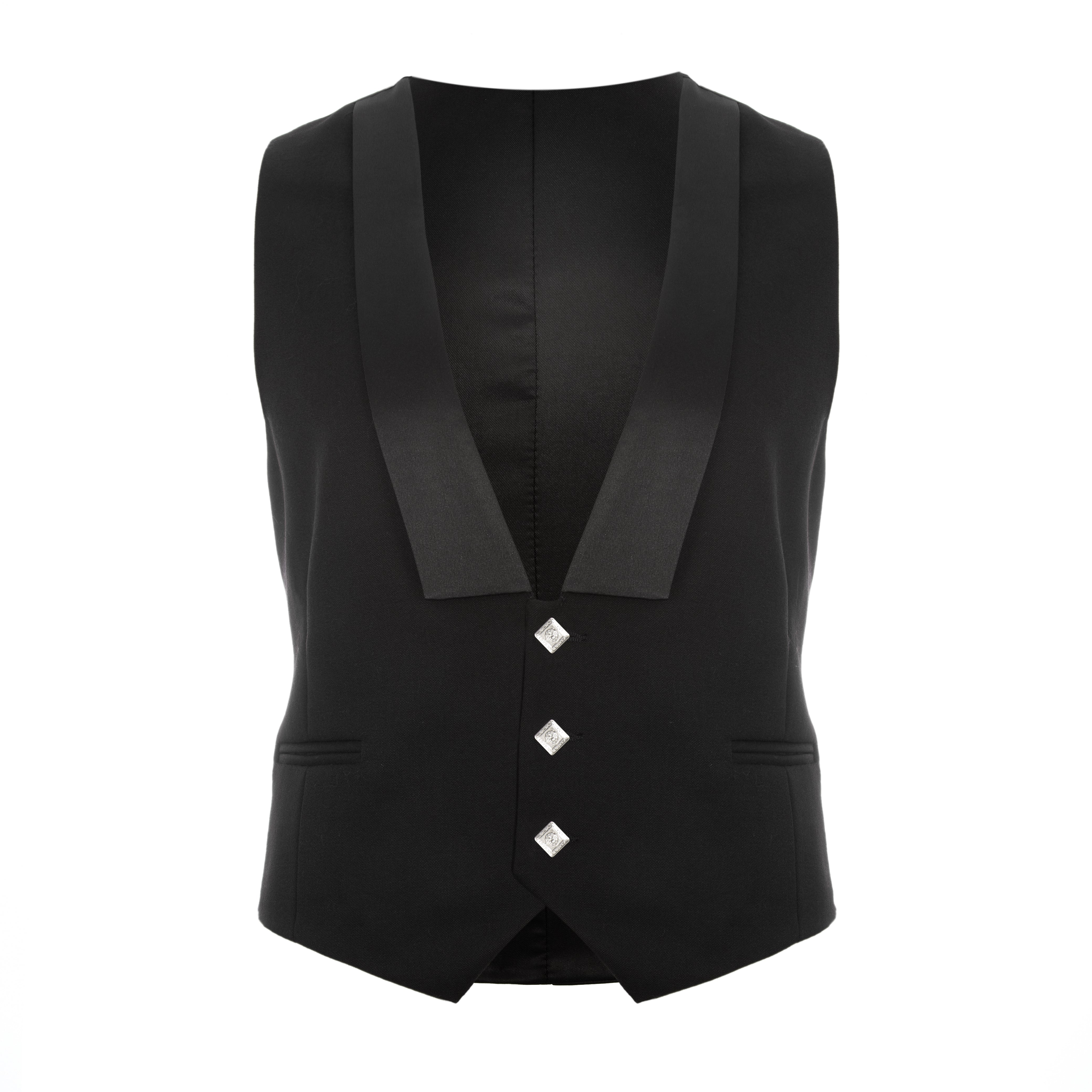 Men's Prince Charlie Jacket W. Waistcoat Black