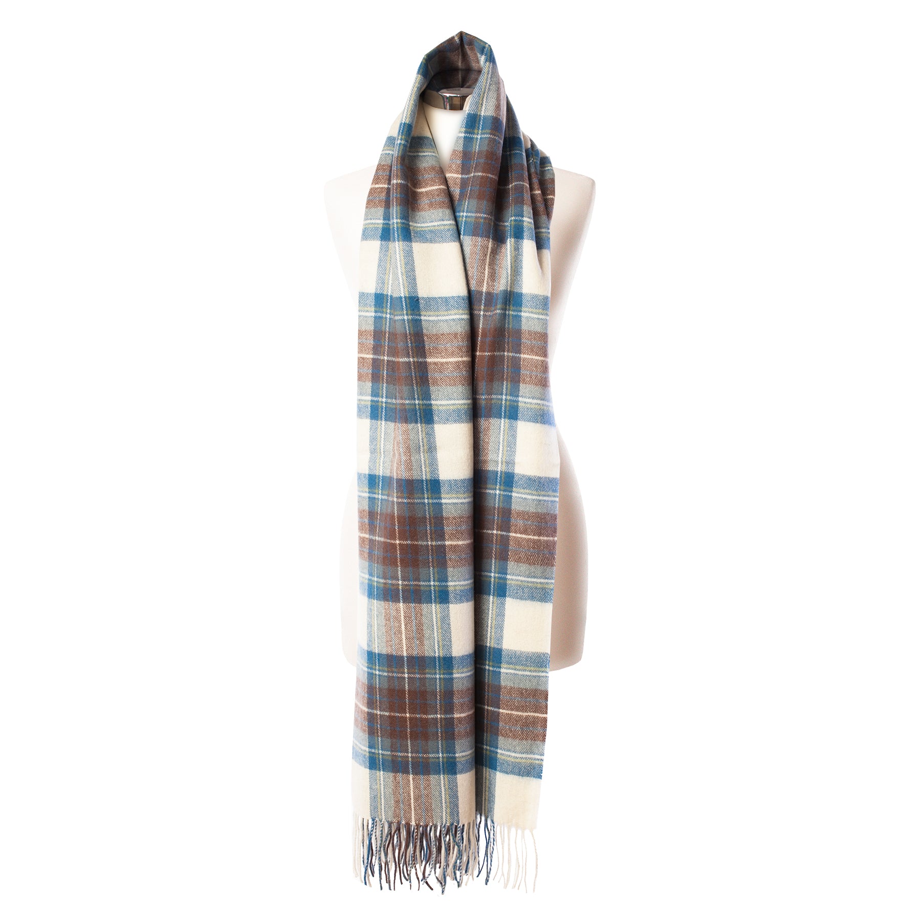 Edinburgh Lambswool Stole Stewart Muted Blue