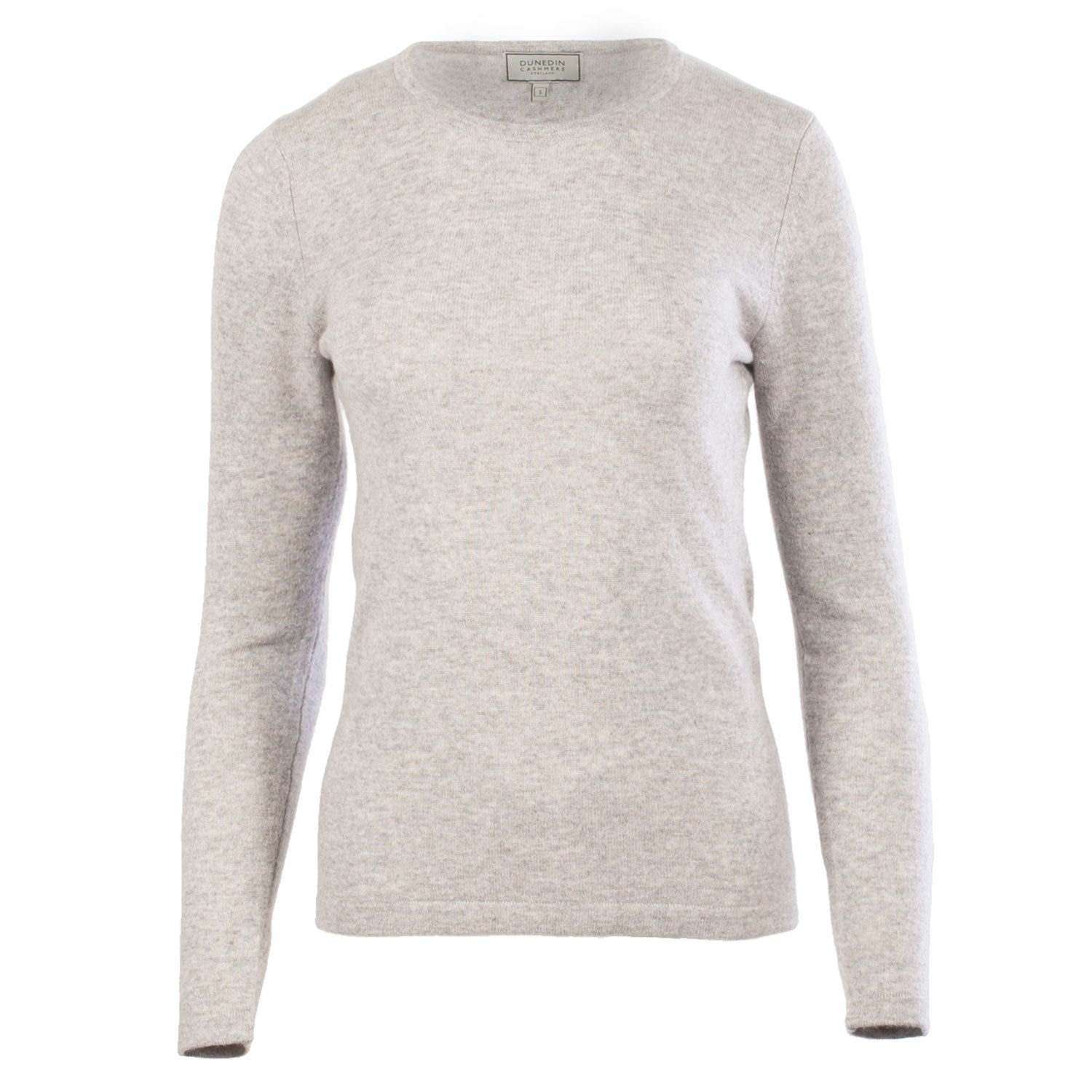 100% Cashmere Ladies Fashion Crew-Neck Jumper Oyster