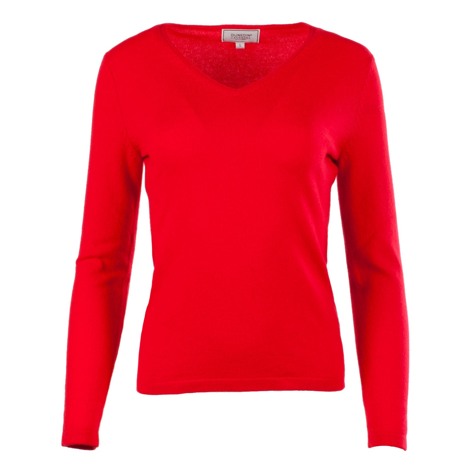 100% Cashmere Women's Fashion V-Neck Jumper Cardinal