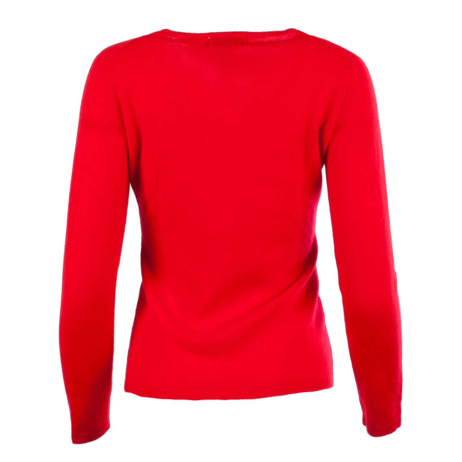 100% Cashmere Women's Fashion V-Neck Jumper Cardinal