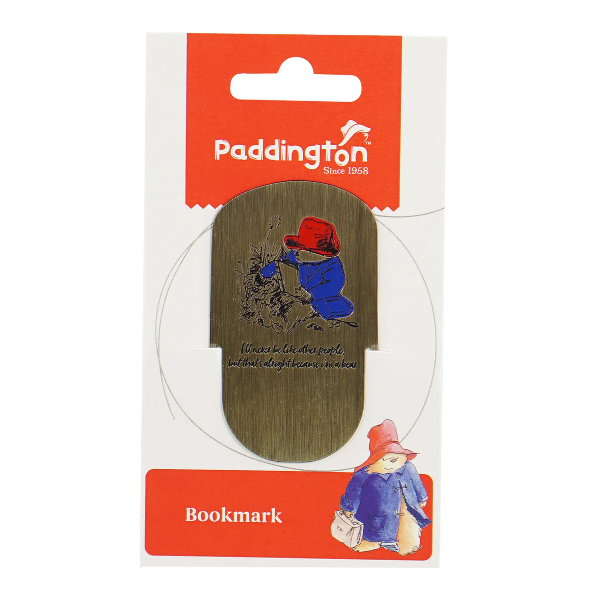 Paddington Bear Reading Quote Metal Bookmark