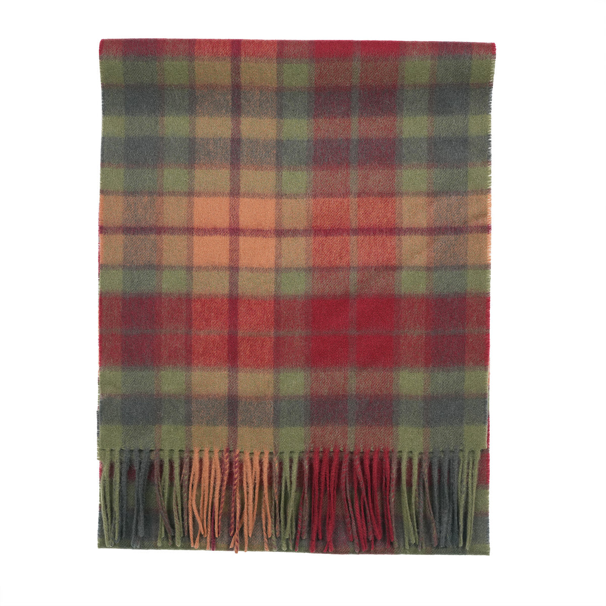 Heritage of Scotland 100% Lambswool Wide Scarf Soft Unisex Winter Wrap - Tartan & Check Designs - Buchanan Autumn