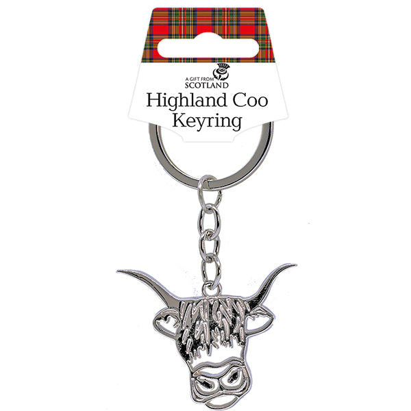 Scottish Keyrings – Metal & Charm Keyrings - Highland Coo head