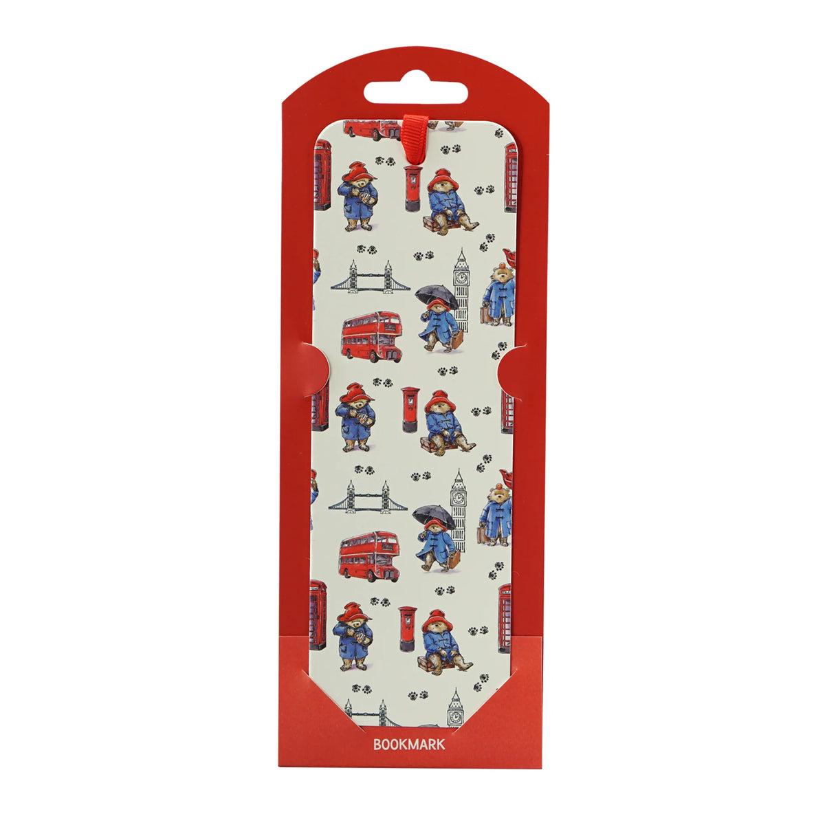 Paddington Bear London Paper Bookmark with Red Ribbon