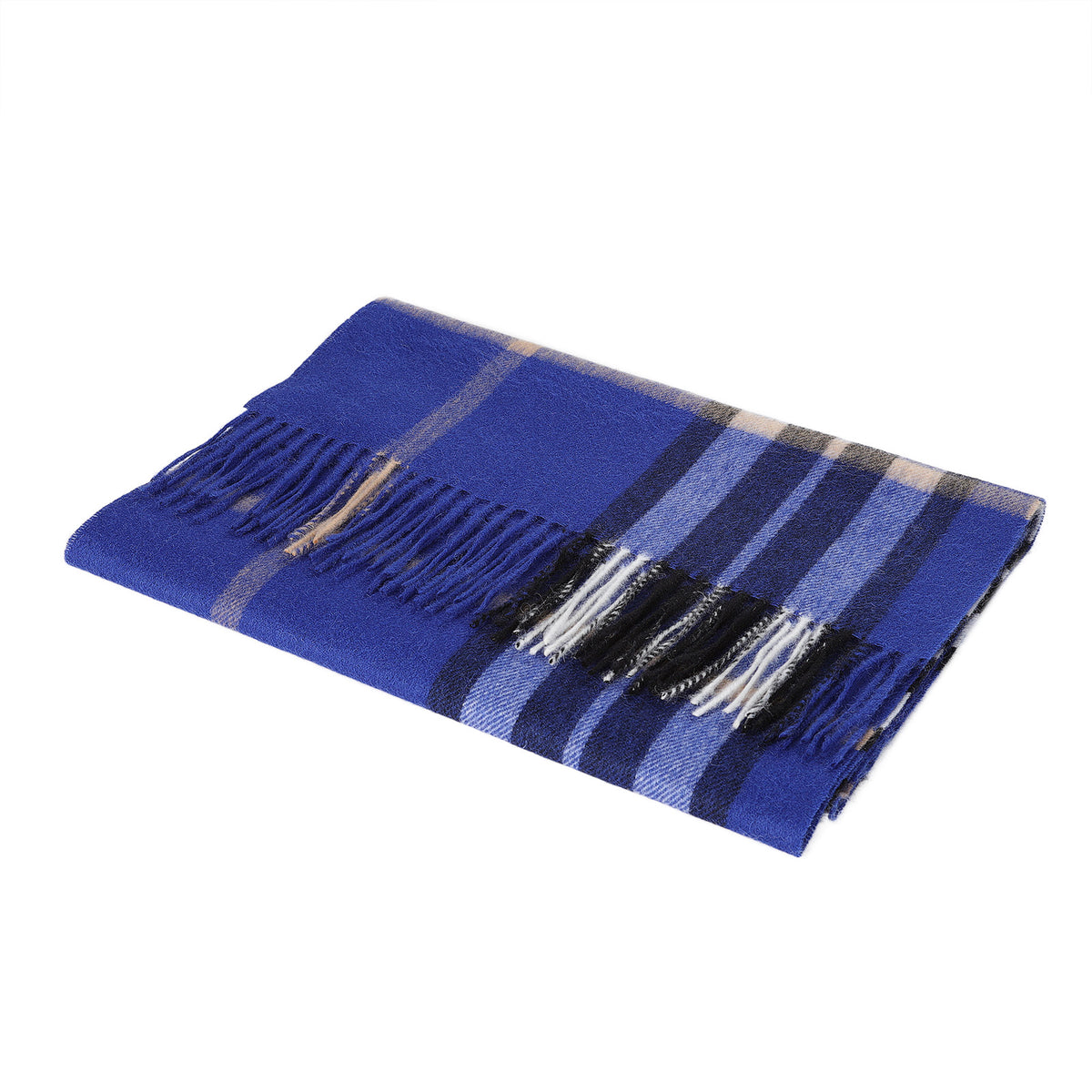 Heritage of Scotland 100% Lambswool Wide Scarf Soft Unisex Winter Wrap - Tartan & Check Designs - ENLARGED OFF CTR SCOTTY THOM ULTRAMARINE