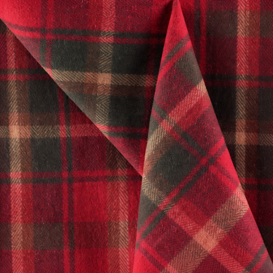 Scottish Tartan Wool-Blend Blanket Throw – Highland Comfort - Highland Wool Blend Tartan Blanket Throw - DARK MAPLE