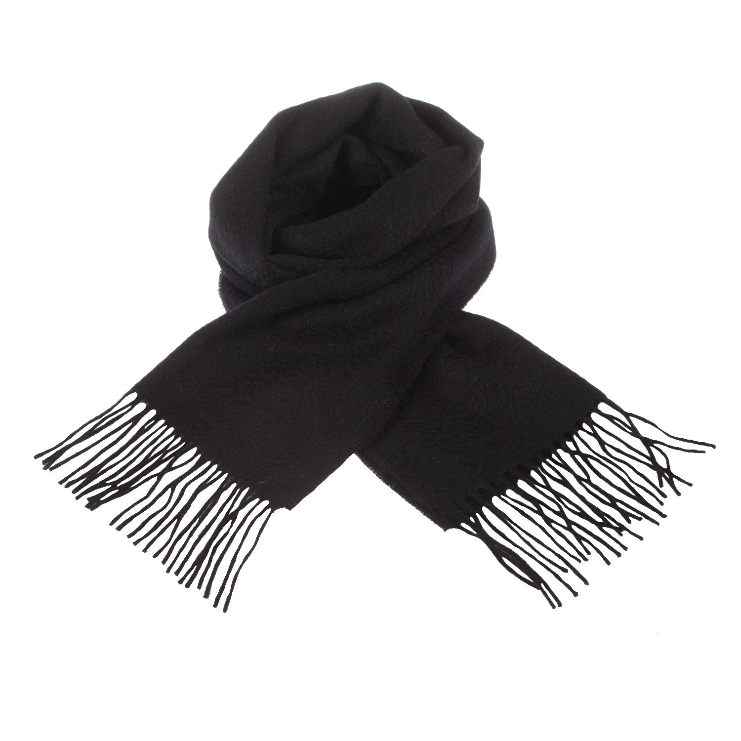Edinburgh 100% Lambswool Scarf – Premium Soft Wool Wrap - BLACK