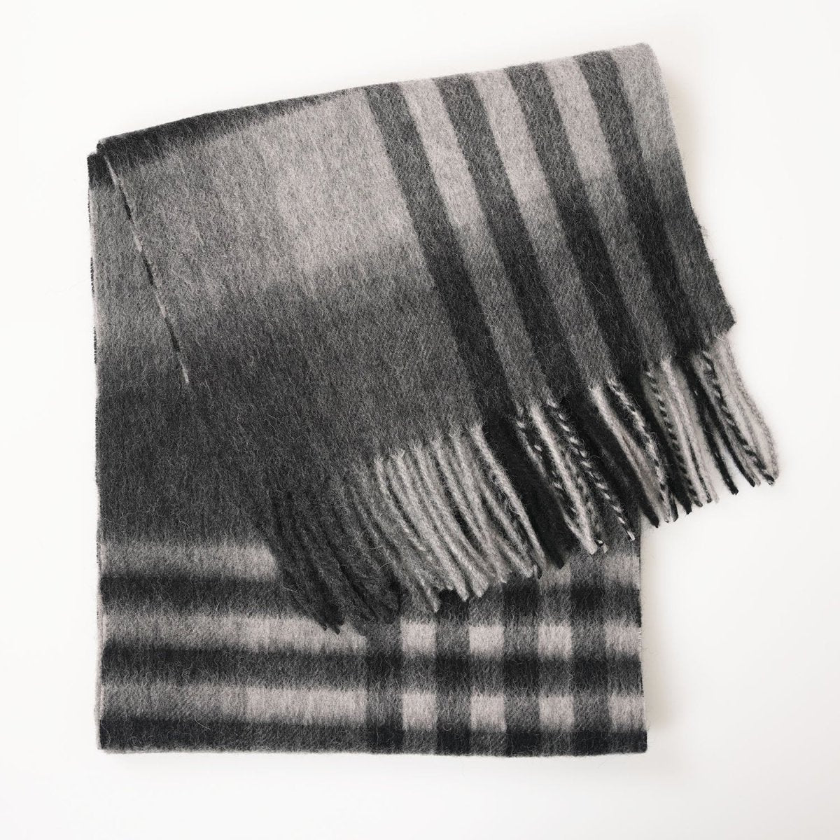 Edinburgh 100% Lambswool Scarf – Premium Soft Wool Wrap - CHEQUER TARTAN DK GREY