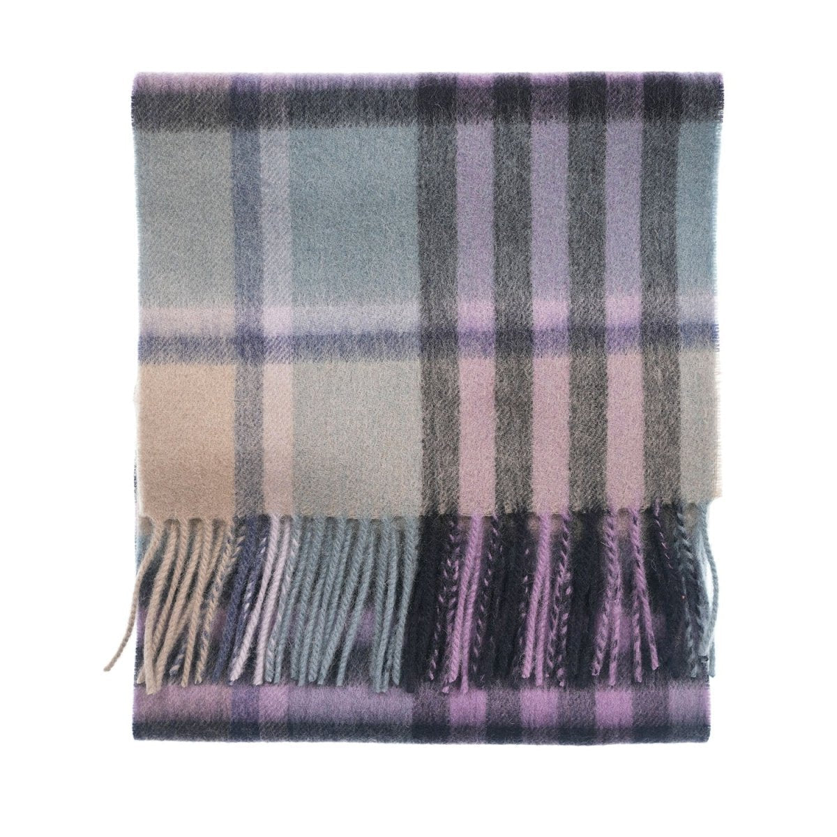 Edinburgh 100% Lambswool Scarf – Premium Soft Wool Wrap - CHEQUER TARTAN PURPLE