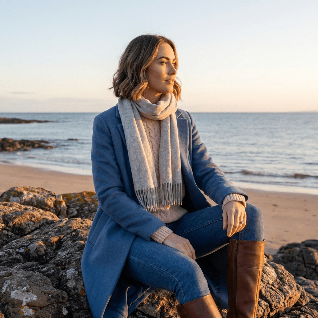 Edinburgh 100% Lambswool Scarf – Premium Soft Wool Wrap - OYSTER GREY