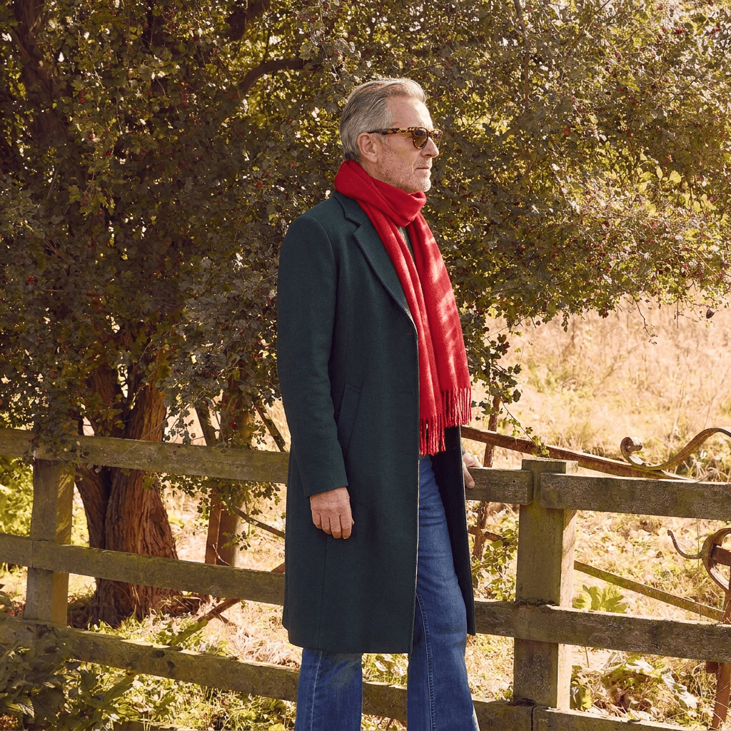 Edinburgh 100% Lambswool Scarf – Premium Soft Wool Wrap - RED ROUGE