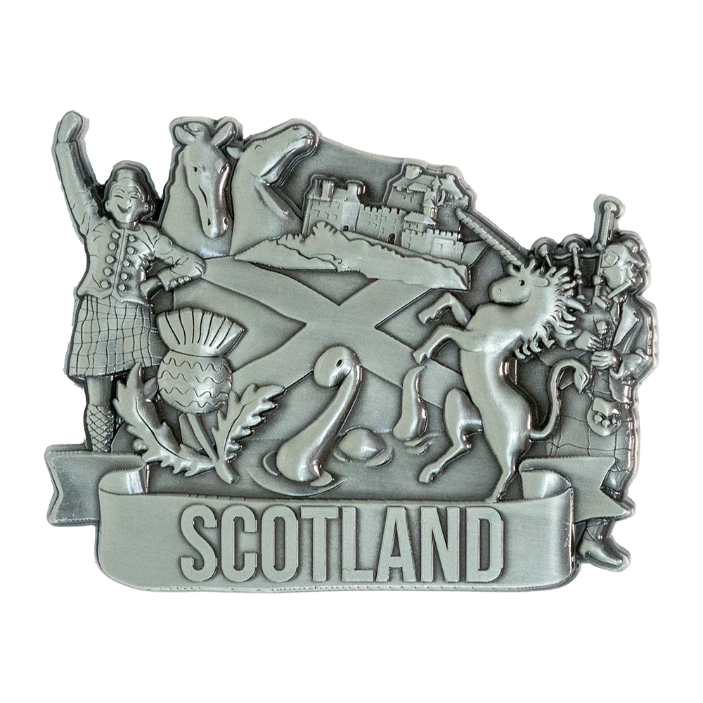 Brushed Metal Scottish Fridge Magnet – Piper Collage