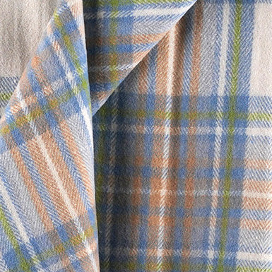 Scottish Tartan Wool-Blend Blanket Throw – Highland Comfort - Highland Wool Blend Tartan Blanket Throw - STEWART MUTED BLUE
