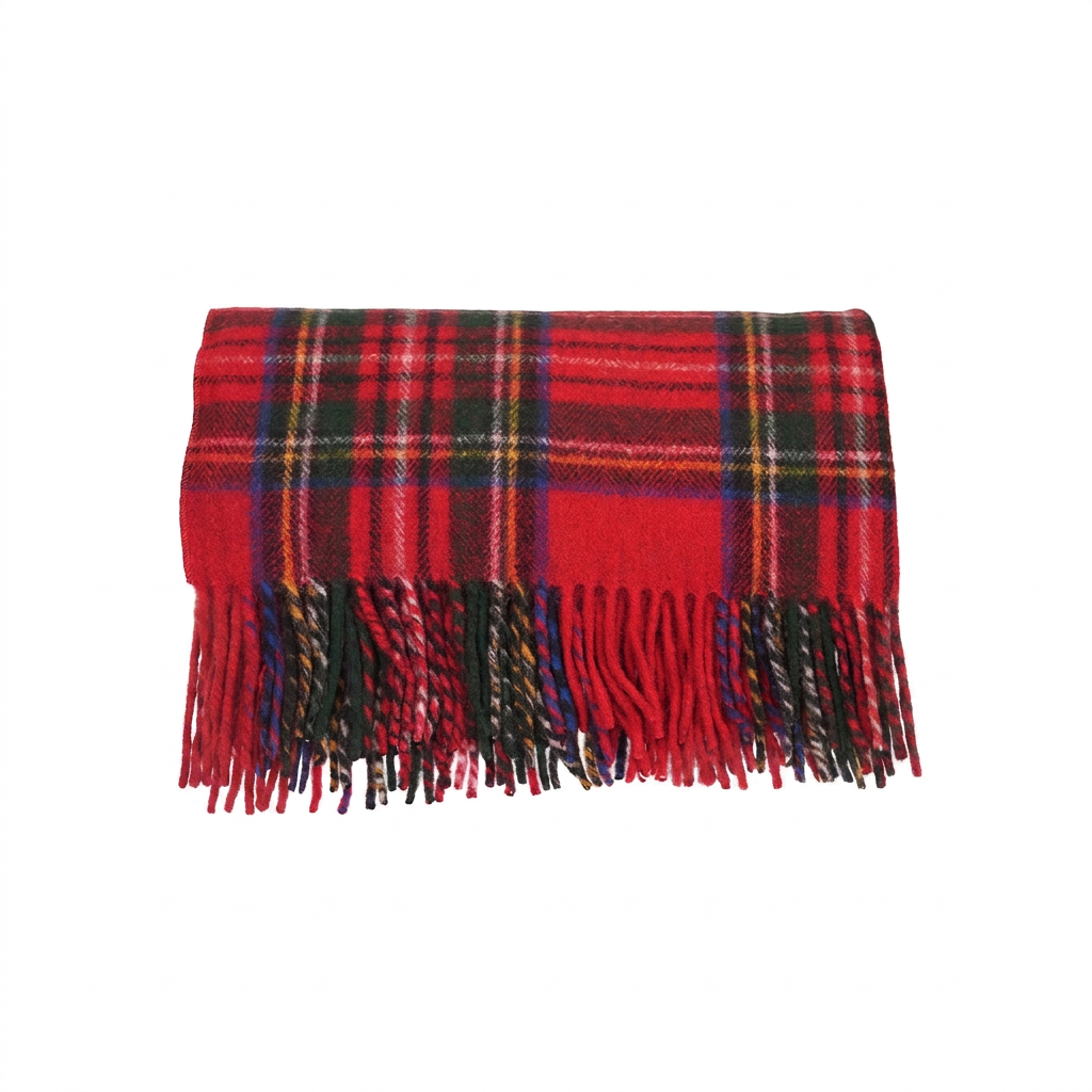 Scottish Tartan Wool-Blend Blanket Throw – Highland Comfort - STEWART ROYAL
