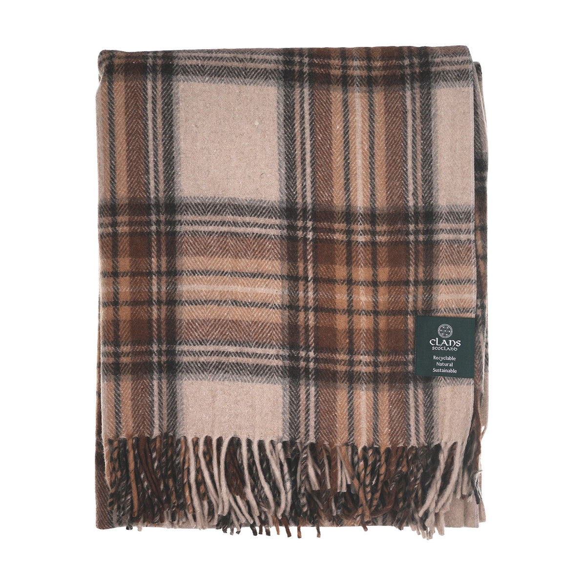 Scottish Tartan Wool-Blend Blanket Throw – Highland Comfort - Highland Wool Blend Tartan Blanket Throw - STEWART NATURAL DRESS